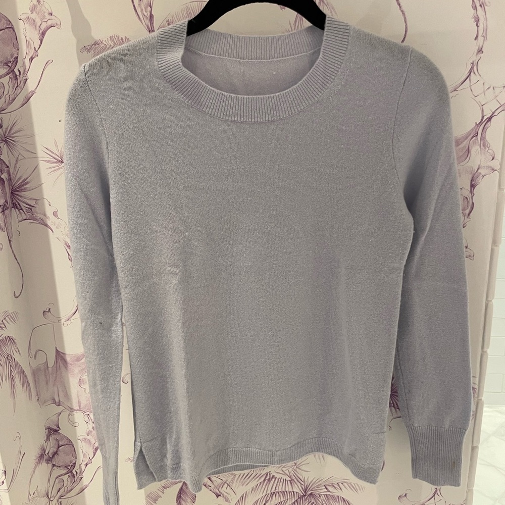 J crew simple blue cashmere sweater